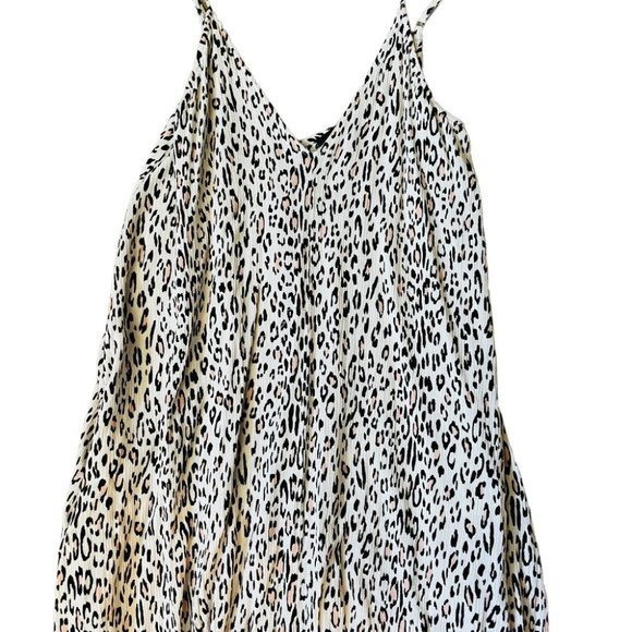 Walk On the Wild Side Beige Leopard Print Sleeveless Maxi Dress SZ Medium - Picture 13 of 13